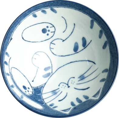 EDO Japan, Schale, Blau Cat, Ø 14 x 6,5 cm, Art.-Nr. 6041269
