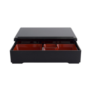 Bentobox Rot/Schwarz, ABS-Lack, 27,5 × 21,5 cm, Art.-Nr. 4194