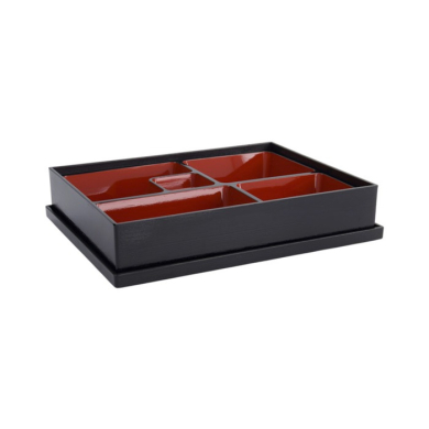 Bentobox Rot/Schwarz, ABS-Lack, 27,5 × 21,5 cm, Art.-Nr. 4194