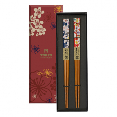 Red & Blue Flower Chopstick Set at g-HoReCa 