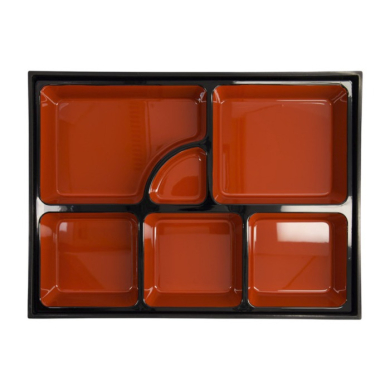 Bentobox Rot/Schwarz, ABS-Lack, 35 × 26 cm, Art.-Nr. 4655