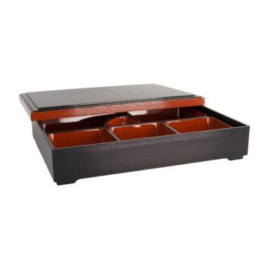 Bentobox Rot/Schwarz, ABS-Lack, 35 × 26 cm, Art.-Nr. 4655
