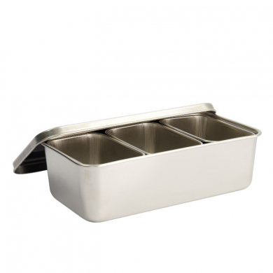 TDS, Seasoning Container, Stainless Steel, 3 Pcs, 21 x 11.5 x 6.5 cm, Item No. 4854