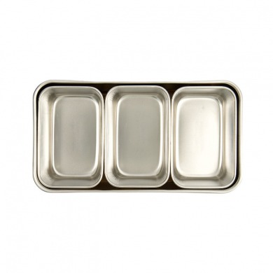 TDS, Seasoning Container, Stainless Steel, 3 Pcs, 21 x 11.5 x 6.5 cm, Item No. 4854