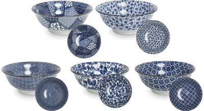 Bowls Blue pattern Ø 21 cm | H8 cm EDO Japan at g-HoReCa (picture 1 of 6)