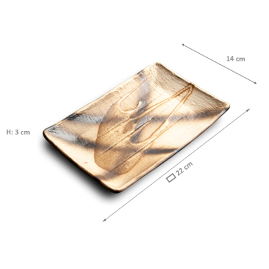Sushi Plate, Black/Brown, 22x14x3 cm, Item No. 6044143