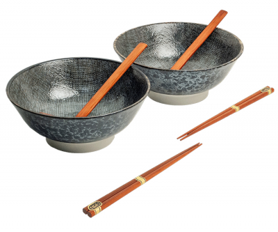 Bowl Set Ichihara Black Pearl Ø 22 cm | H9 cm Edo Japan at g-HoReCa 