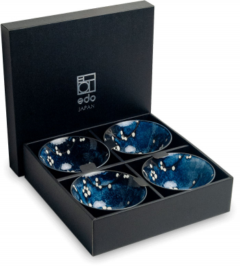 4 Schalenset Hana Blue Edo Japan bei g-HoReCa 