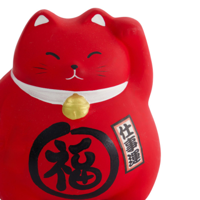 TDS, Lucky Cat, Decoration, Red, 9 cm - Item No: 6127