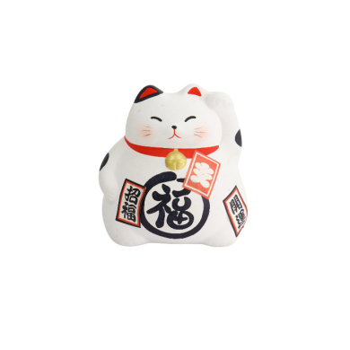 TDS, Lucky Cat, Decoration, White, 9 cm - Item No: 6128