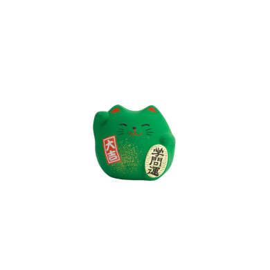 TDS, Lucky Cat, Decoration, Green, 5.5 cm - Item No. 6149