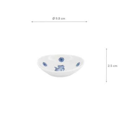 TDS, Runder-Saucenschale, Kawaii Hananeko Cat, Blau, Ø 9,8x2,5cm- Art Nr. 61691