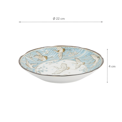 TDS, Plate, Crane Light Blue, Ø 22x4cm, Item No. 617348