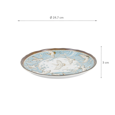 TDS, Plate, Crane Light Blue, Ø 24.7x3cm, Item No. 617362