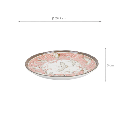 TDS, Plate, Crane Pink, Ø 24.7x3cm, Item No. 617379
