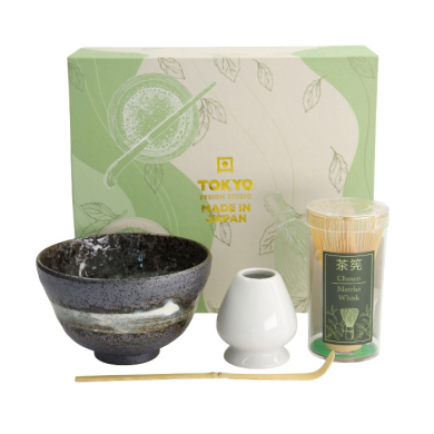 TDS, Matcha Bowl Giftset , 4-piece set, 13 x 8 cm, Uzushio, Item No. 617393
