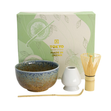 TDS, Matcha Bowl Giftset , 4-piece set, 12.7 x 7 cm, Sakura Black, Item No. 617416