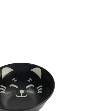 Bowl Kawaii Cat Neko Black, Porcelain, Ø 15 × 7 cm, 500 ml, Item No. 617584