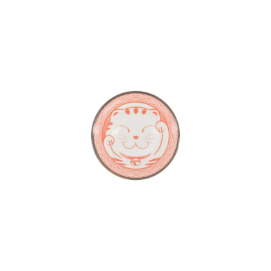 Saucenschale Kawaii Lucky Cat Neko Seikaiha-Neko Red, Porzellan, Ø 11,5 × 4 cm, Art.-Nr. 617706