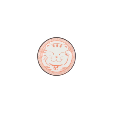 Saucenschale Kawaii Lucky Cat Neko Seikaiha-Neko Red, Porzellan, Ø 12 × 2 cm, Art.-Nr. 617713