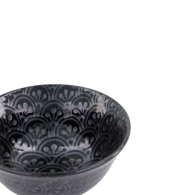 TDS, Tayo Bowl, Kuromonyo Seikaiha, Black, Ø 15x7cm 550ml, Item No. 617881