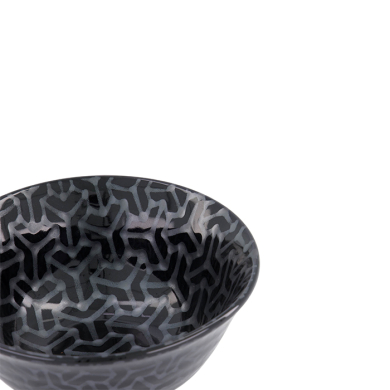 TDS, Tayo Bowl, Kuromonyo Kumi Kikko, Black, Ø 15x7cm 550ml, Item No. 617911