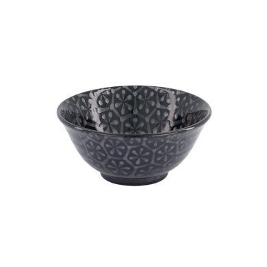 TDS, Tayo Bowl, Kuromonyo Hana Kikko, Black, Ø 15x7cm 550ml, Item No. 617942
