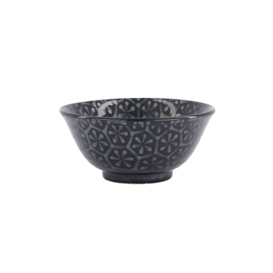 TDS, Tayo Bowl, Kuromonyo Hana Kikko, Black, Ø 15x7cm 550ml, Item No. 617942