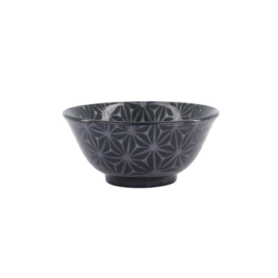 TDS, Tayo Bowl, Kuromonyo Asanoha, Black, Ø 15x7cm 550ml, Item No. 617973