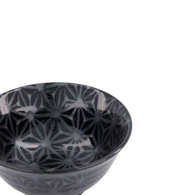 TDS, Tayo Bowl, Kuromonyo Asanoha, Black, Ø 15x7cm 550ml, Item No. 617973
