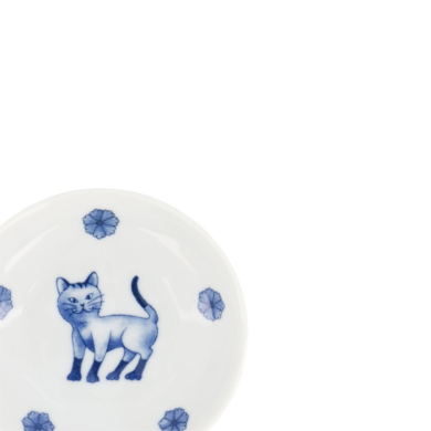 Saucenschale Kawaii Hananeko Cat Blau, Porzellan, Ø 9,8 × 2,5 cm, Art.-Nr. 618000