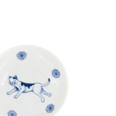 Saucenschale Kawaii Hananeko Cat Blau, Porzellan, Ø 9,8 × 2,5 cm, Art.-Nr. 618017