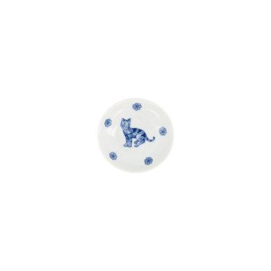 Saucenschale Kawaii Hananeko Cat Blau, Porzellan, Ø 9,8 × 2,5 cm, Art.-Nr. 618024