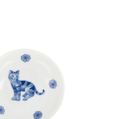Saucenschale Kawaii Hananeko Cat Blau, Porzellan, Ø 9,8 × 2,5 cm, Art.-Nr. 618024