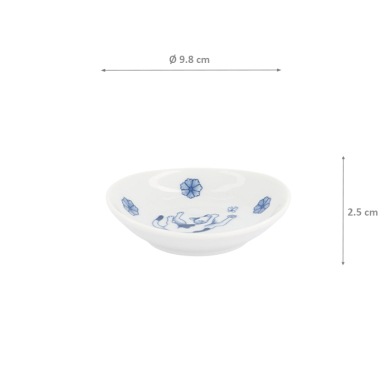 TDS, Sauce Bowl, Kawaii Hananeko Cat, Blue, Ø 9.8 x 2.5 cm - Item No. 618031