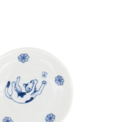 Saucenschale Kawaii Hananeko Cat Blau, Porzellan, Ø 9,8 × 2,5 cm, Art.-Nr. 618031