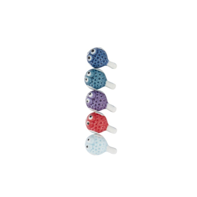Chopstick Rest Set Kawaii Fugu Multicoloured, 5 pcs, Porcelain, Item No. 618048