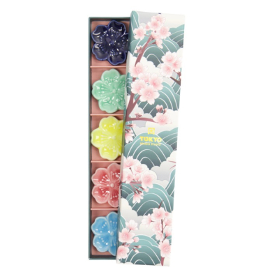 Essstäbchenablagen-Set Kawaii Sakura Bunt, 5-tlg., Porzellan, Art.-Nr. 618093