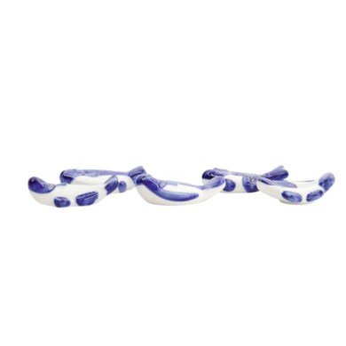 Essstäbchenablagen-Set Kawaii Fish Blau/Weiß, 5-tlg., Porzellan, Art.-Nr. 618109