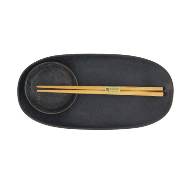 TDS, Sushi Set, Onyx Noir, Geschenkset, 2-tlg. mit Essstäbchen, Art.-Nr. 619465