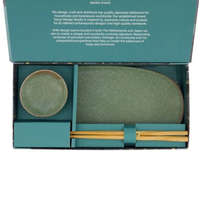 TDS, Sushi Set, Vert Sauge, 2-tlg. mit Essstäbchen, Art.-Nr. 619472