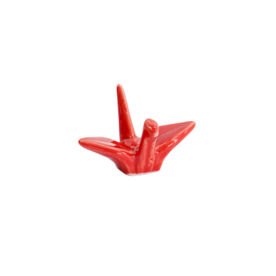 TDS, Chopsticks Rest, Crane, Red, 5 x 5.5 x 3 cm, Item No. 7349