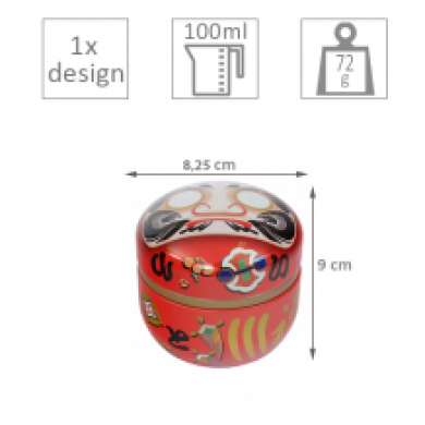 TDS, Tea Container S.S., 8.25cm, 100g, Daruma Red , item Nr.: 7789