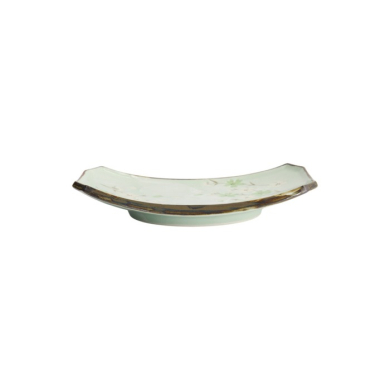 Sushi Plate Green Cosmos, Stoneware, 22 × 15 × 2.5 cm, Item No. 7805
