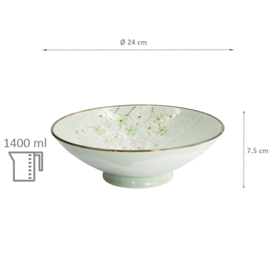 TDS, Bowl, Green Cosmos, Ø 24x8cm 1400ml, Item No. 7809