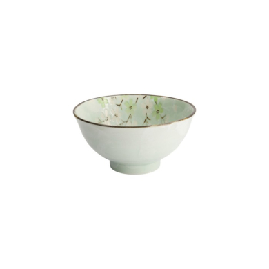Rice Bowl Green Cosmos, Stoneware, Ø 16 × 8 cm, 600 ml, Item No. 7811