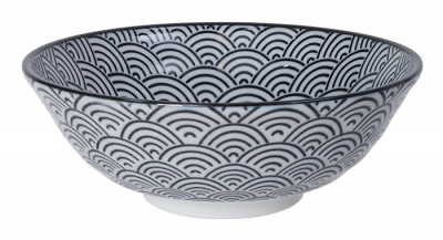 TDS, Soba Bowl, Nippon Black, Waves, Ø 21 x 7.8 cm 1000 ml - Item No. 8114