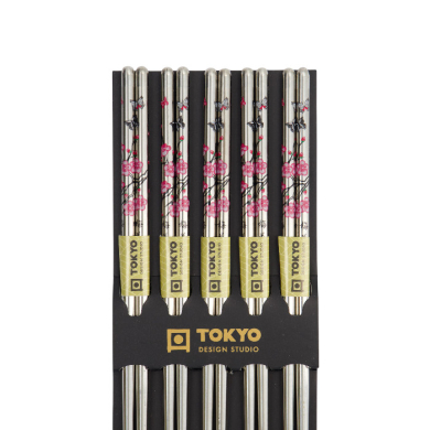 Essstäbchen, Stainless Steel, 5 Paar,Sakura, Art. Nr. 8220