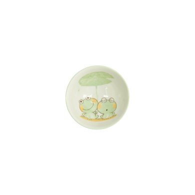 Schale Kawaii Frosch Weiß/Grün, Porzellan, Ø 11,5 × 6 cm, 300 ml, Art.-Nr. 14341