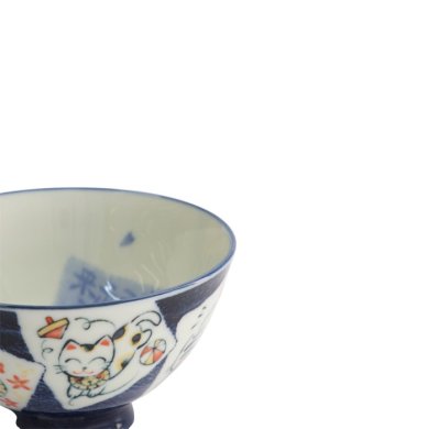 Schale Kawaii Katze Neko Blau, Porzellan, Ø 11,2 × 6 cm, 300 ml, Art.-Nr. 14972
